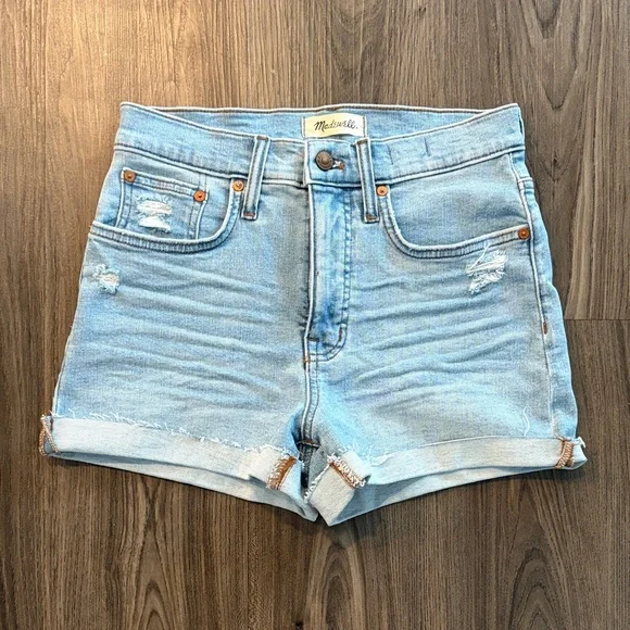 Madewell High-Rise Denim Jean Shorts - Raw Hem - Size 26 - Picture 1 of 9